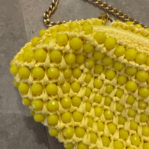 Small Yellow Beaded Women's Bag - Picture 2 of 8